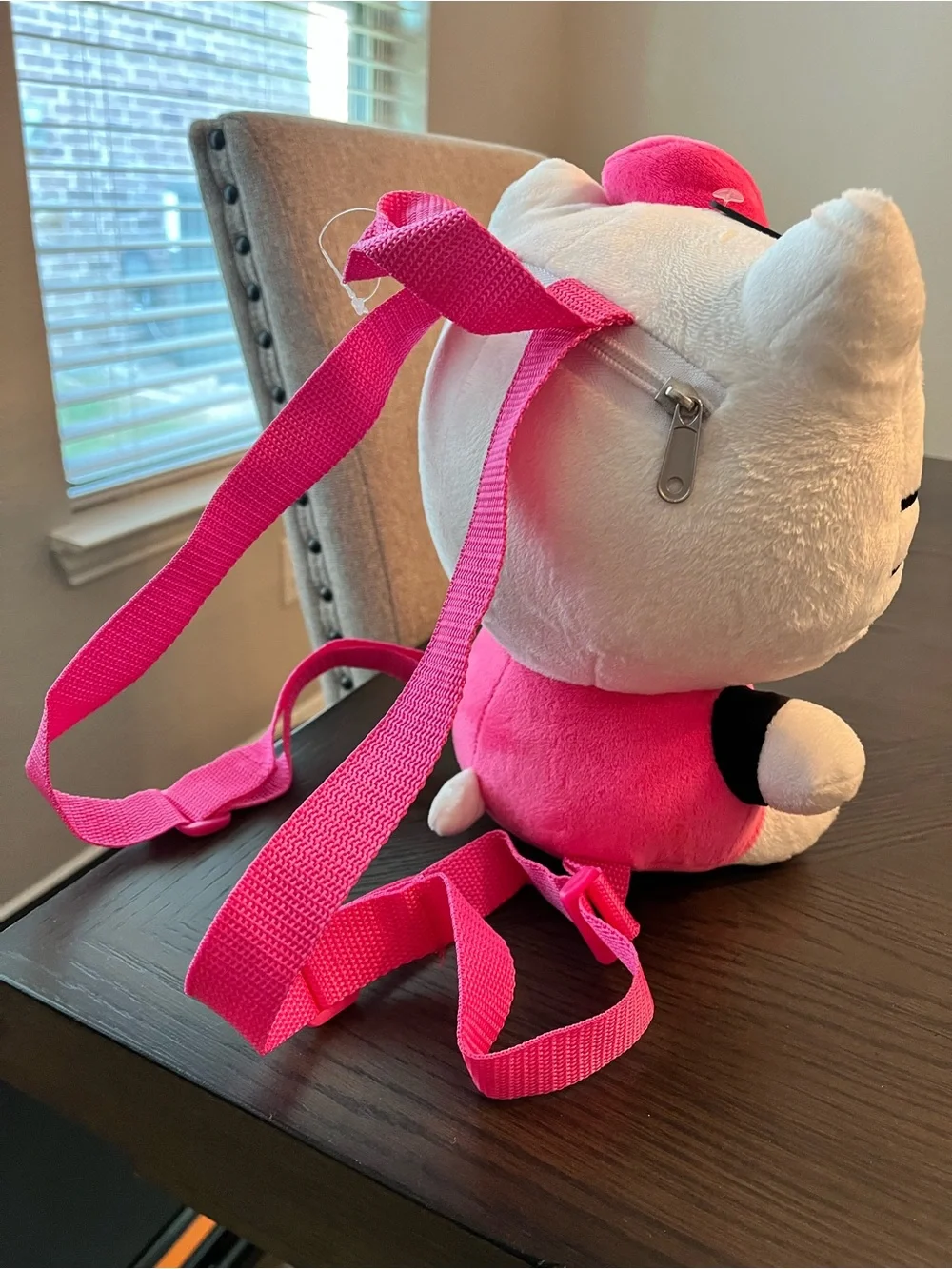 Hello Kitty Plush Mini Backpack Pink White Black Sanrio Kawaii Stuffed Backpack